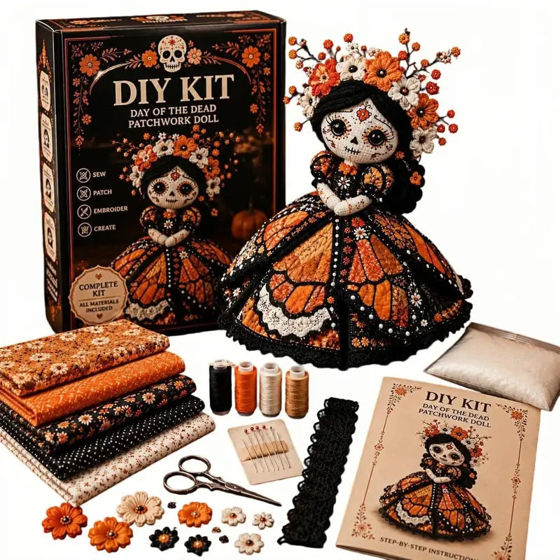 Halloween DIY Sewing Craft Kit, Patchwork Hand Sewing Art Set, Complete Craft Materials, Creative Halloween Home Decor Supplies, Relaxing Handicraft Project for Adults