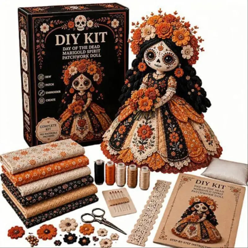 Halloween DIY Sewing Craft Kit, Patchwork Hand Sewing Art Set, Complete Craft Materials, Creative Halloween Home Decor Supplies, Relaxing Handicraft Project for Adults