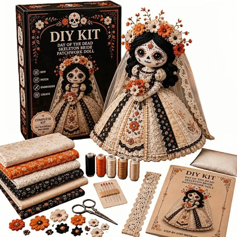 Halloween DIY Sewing Craft Kit, Patchwork Hand Sewing Art Set, Complete Craft Materials, Creative Halloween Home Decor Supplies, Relaxing Handicraft Project for Adults