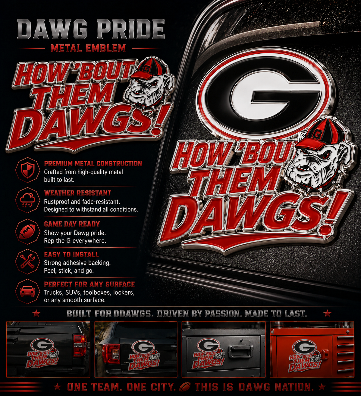 🇺🇸 Last Day Promo: 50% OFF🐶How ’Bout Them Dawgs Car Emblem Metal Badge🏈