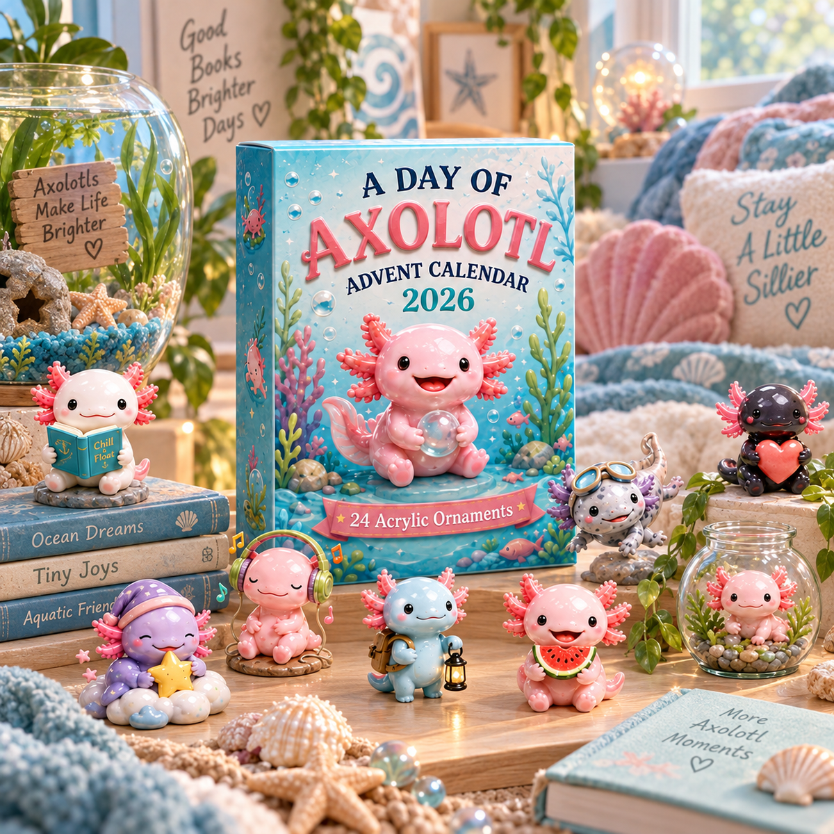 Twenty-four day axolotl Christmas countdown