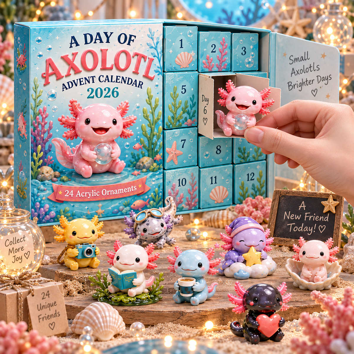 Axolotl Christmas countdown calendar
