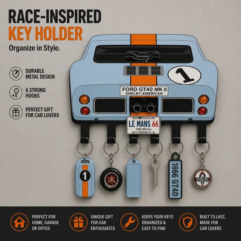 Classic Car Wall Key Holder – Vintage-Inspired 2D & 3D Styles