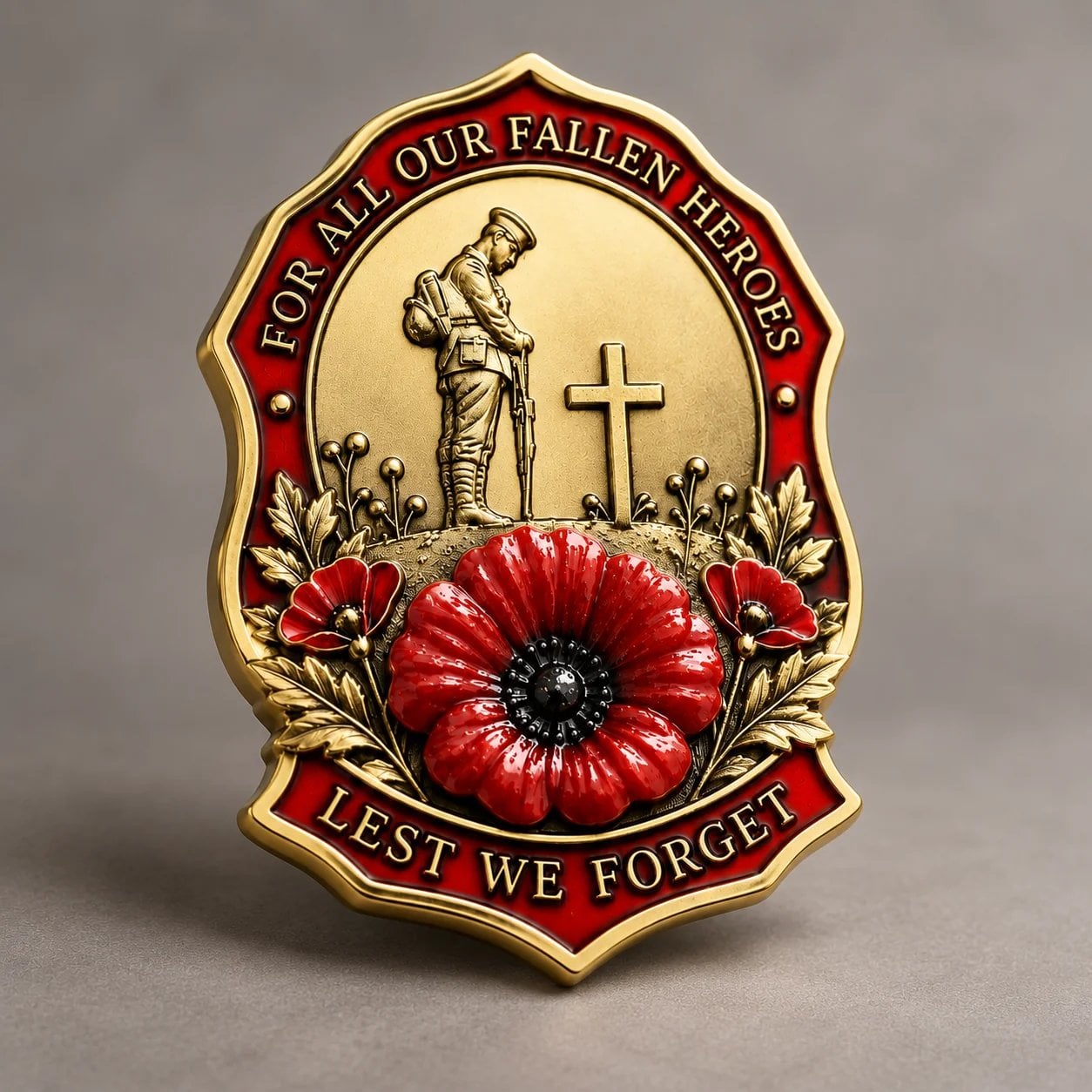 🌺Limited Edition Red Poppy Remembrance Brooch- For All Our Fallen Heroes🎖️