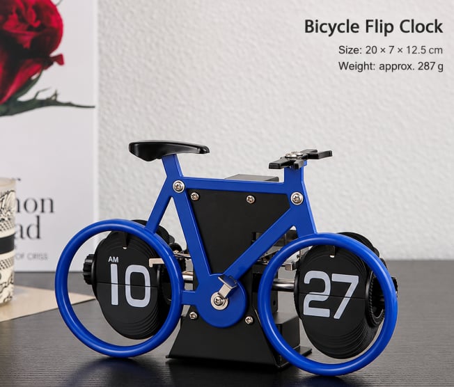 Creative Bicycle Automatic Page Turning Clock