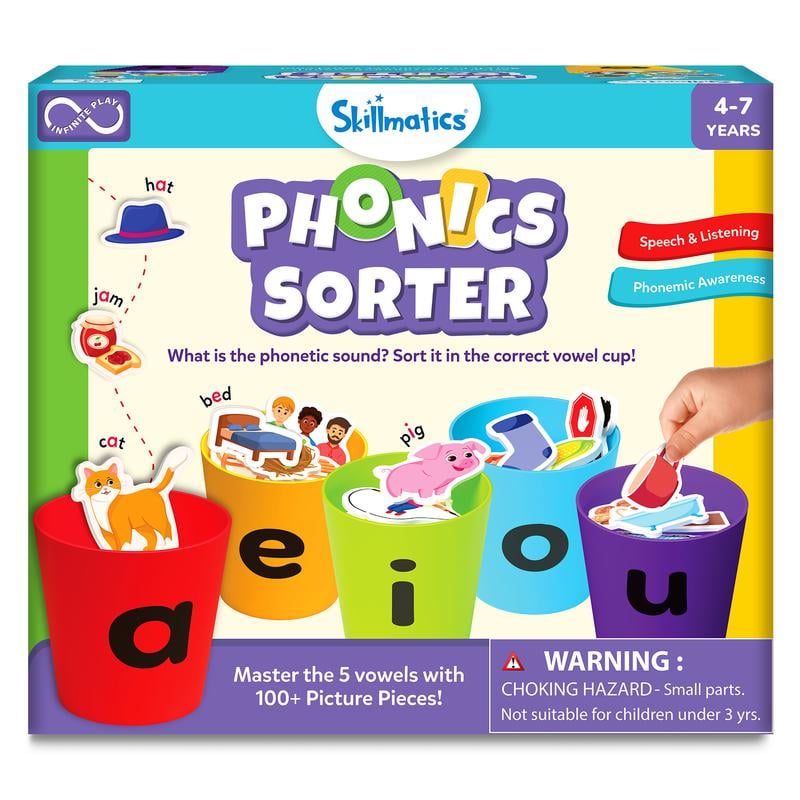 Phonics Vowel Sorting Toy – 100+ Picture Pieces, Ages 4–7