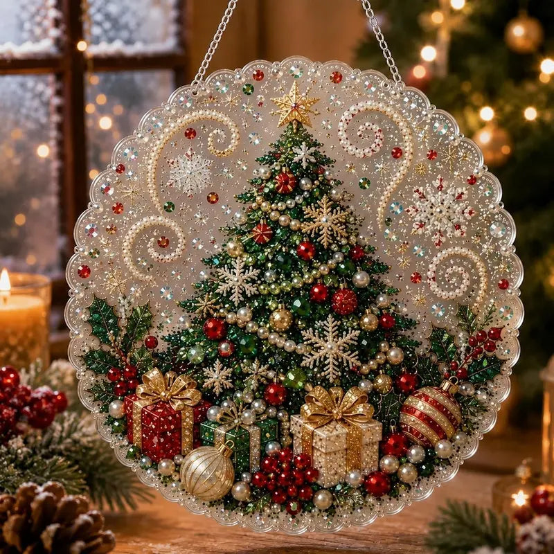 Christmas Santa Theme Diamond Painting DIY Adult Craft Kit - 8in Acrylic Base Festive Art, Holiday Decorations for Home Outdoor, Great Gift (Sports & Outdoor Camping Hiking GPS Navigation Companion Accessory)