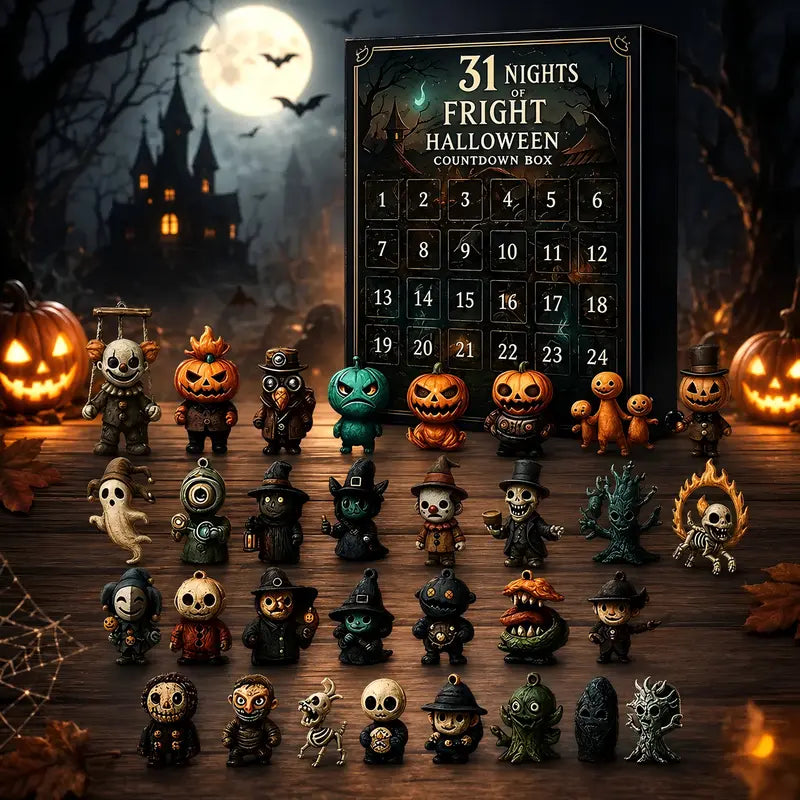 2026 Halloween 31 Night Terrifying Night Blind Box Gift, Resin Craft Ornament, Collectible Item, Collectible Horror Decor, Perfect for Halloween Enthusiasts