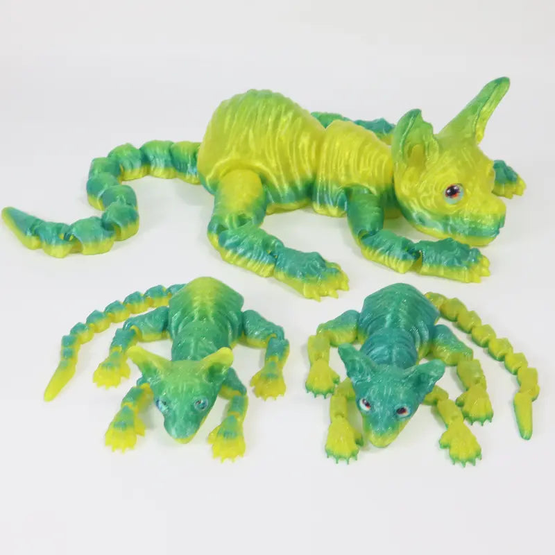 3pcs Large 3D Printed Sphynx Cat Statues (19.96in & 9.06in) - Movable ADHD 3D Fidget Stress Relief Toys for Adults, Whimsical Desktop Decoration Ornaments, House Decor Home Goods Gifts