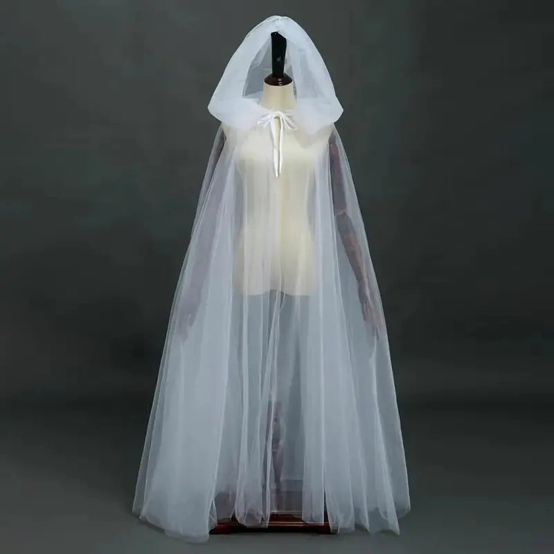 Halloween Cosplay Shawl, Wine Bride Witch Vampire Women Costume Accessory, Double Layered Cape for Party Dress Up, Double Layered Cloak, Fantasy Costume
