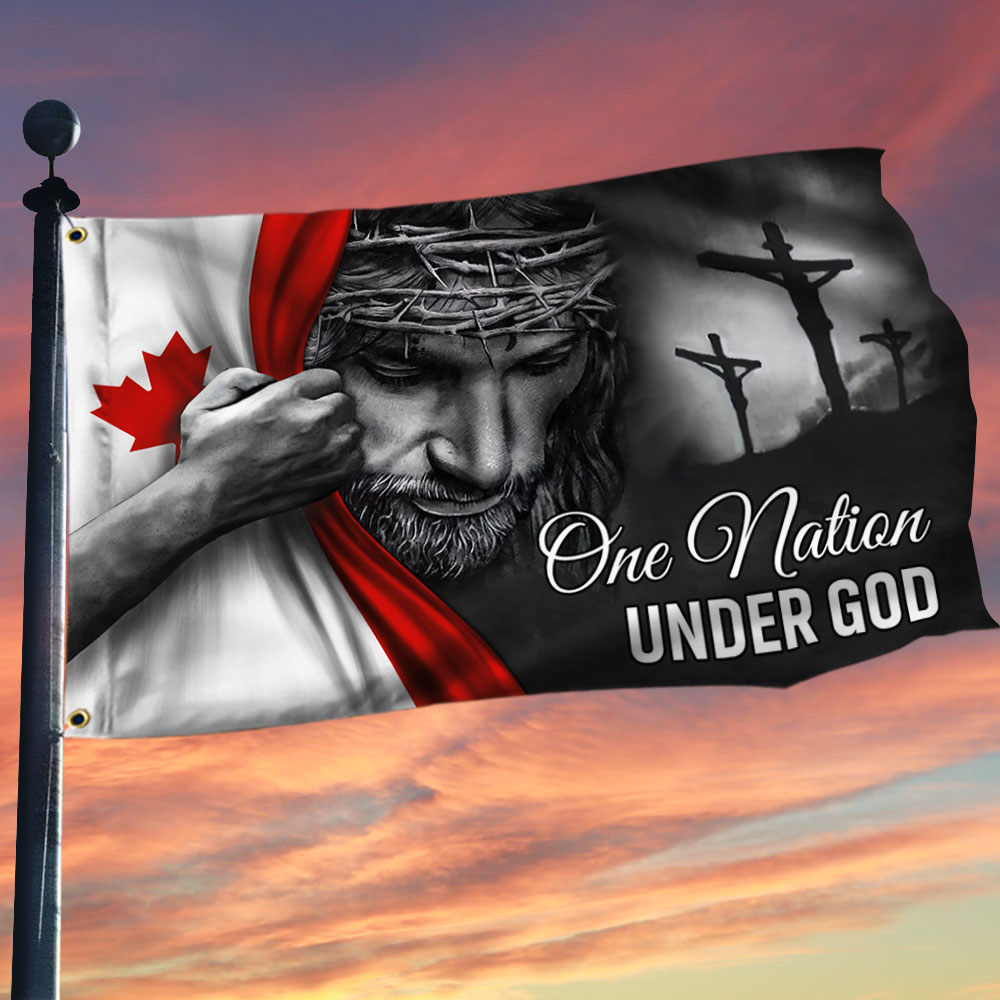 Jesus Flag One Nation Under God Canadian Grommet Flag
